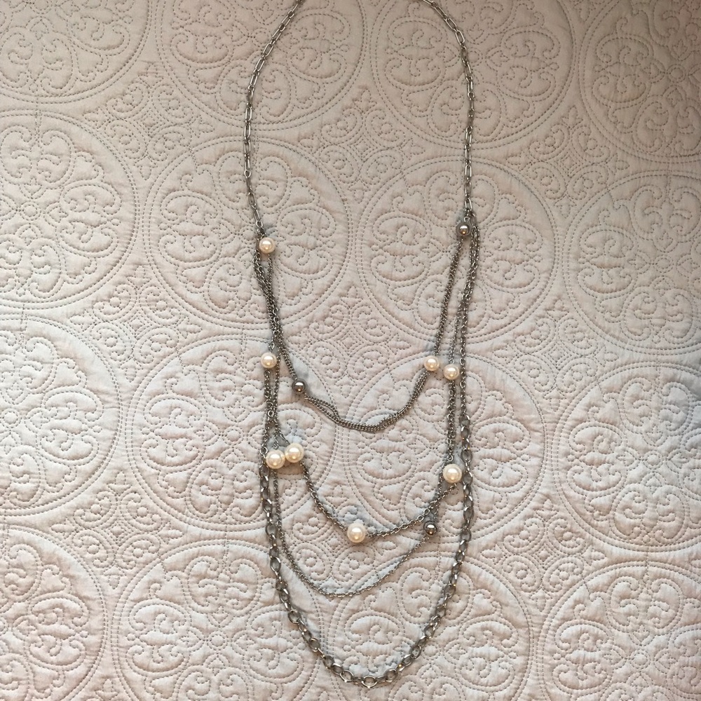 Premier Designs Silver layered necklace